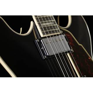 D'Angelico Premier DC Stopbar Black Flake semi-akoestische gitaar met gigbag