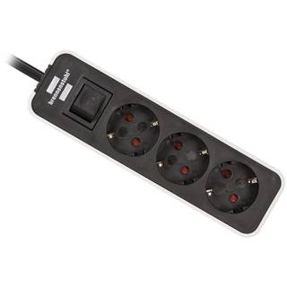 Brennenstuhl Ecolor 1153230020 3-voudige stekkerdoos met veiligheidsschakelaar 1.5m z/w