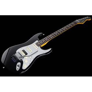 Fender American Ultra Luxe Stratocaster HSS FR Mystic Black RW elektrische gitaar met koffer