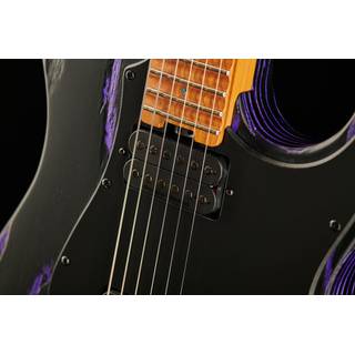 ESP LTD Deluxe SN-1000HT Purple Blast met roasted maple toets (scalloped 17-24) en Hipshot brug