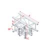 Showtec PQ30 Vierkant truss 020 4-weg T-stuk 90g