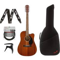 Fender CD-60SCE All Mahogany elektrisch-akoestische westerngitaar + gigbag + accessoires