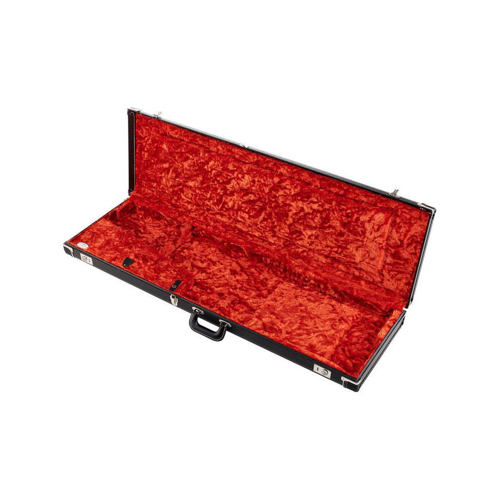 Fender G&G Deluxe Precision Bass Hardshell Case Black/Orange Plush koffer voor Precision bas