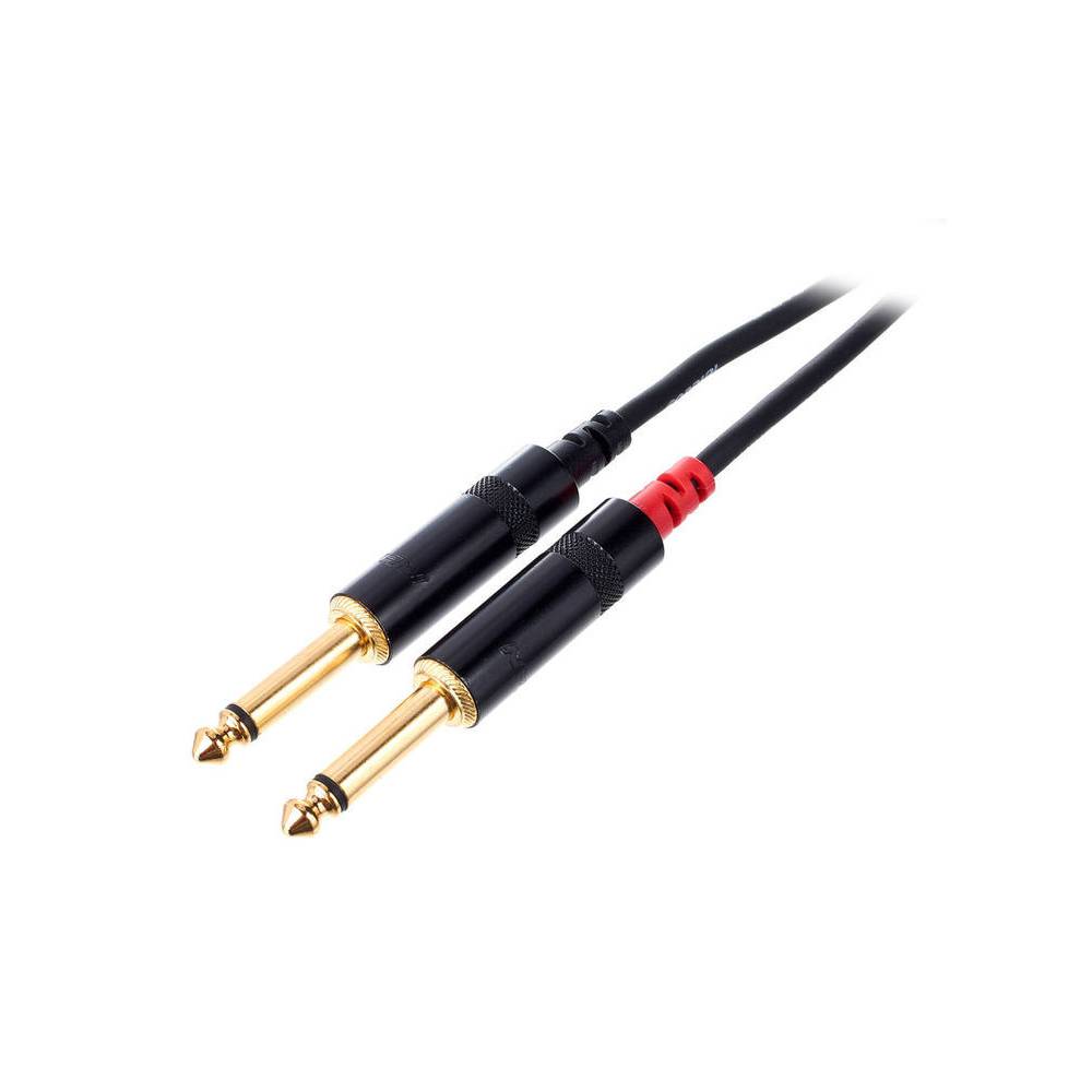 Cordial CFY3WPP-LONG Intro verloopkabel 3.5mm TRS jack-2x6.3mm TS jack 3m zwart