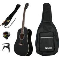 Fazley W50BK akoestische westerngitaar zwart + gigbag + accessoires