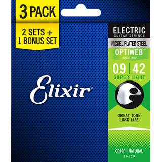 Elixir 16550 3-Pack Electric Optiweb Super Light 9-42 (19002)