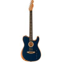 Fender American Acoustasonic Telecaster See Through Blue elektrisch-akoestische gitaar met gigbag