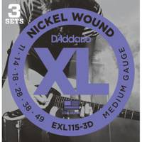 Daddario EXL115-3D snarenset voor elektrische gitaar (3 sets)