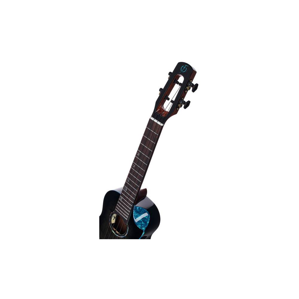Flight Royal Series Nighthawk Concert Black Stain elektrisch-akoestische concert ukelele met gigbag