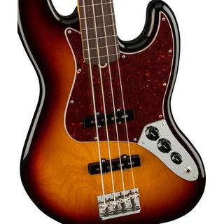 Fender American Professional II Jazz Bass FL 3-Tone Sunburst RW fretloze elektrische basgitaar met koffer