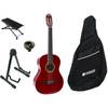 LaPaz 002 RD klassieke gitaar 4/4-formaat rood + accessoires