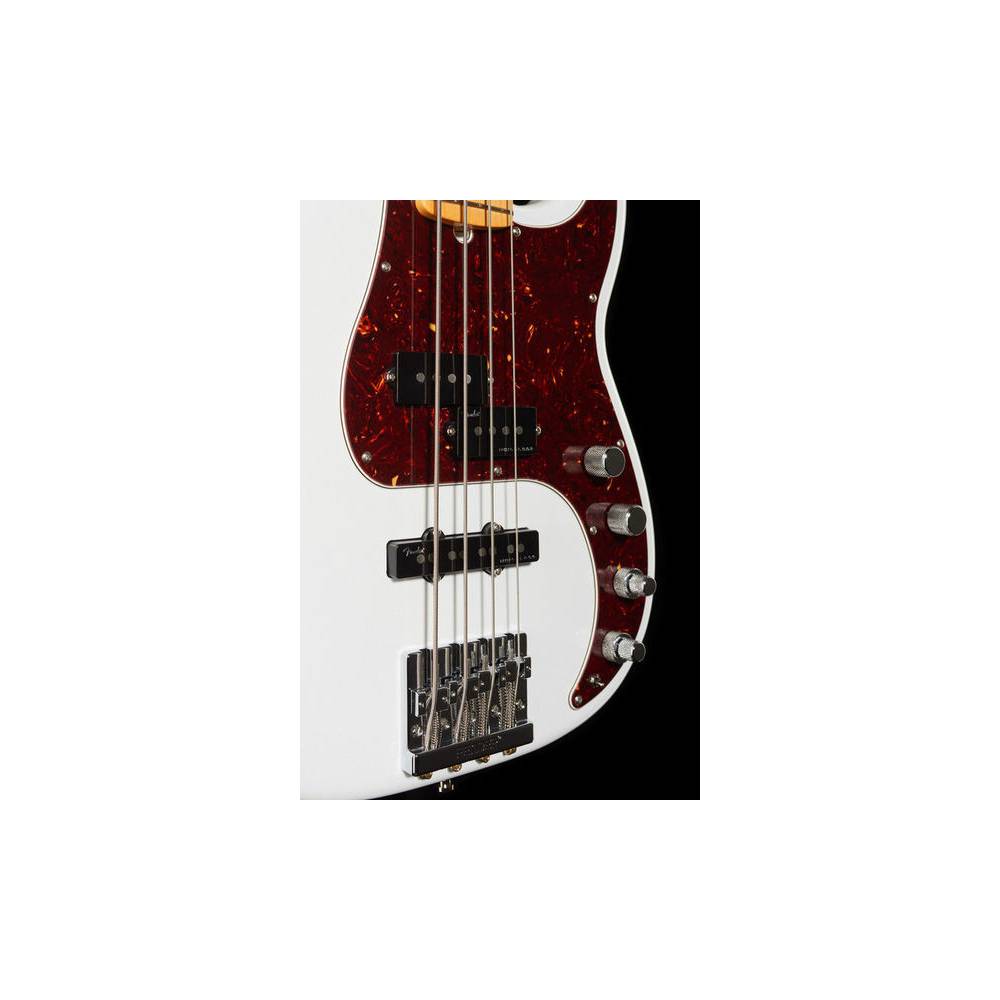Fender American Ultra Precision Bass Arctic Pearl MN met koffer