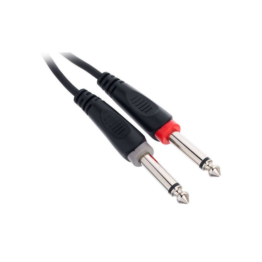 Cordial EU1.5PP Elements jack kabel 2x 6.3mm TS - 2x 6.3 mm TS 1.5m zwart