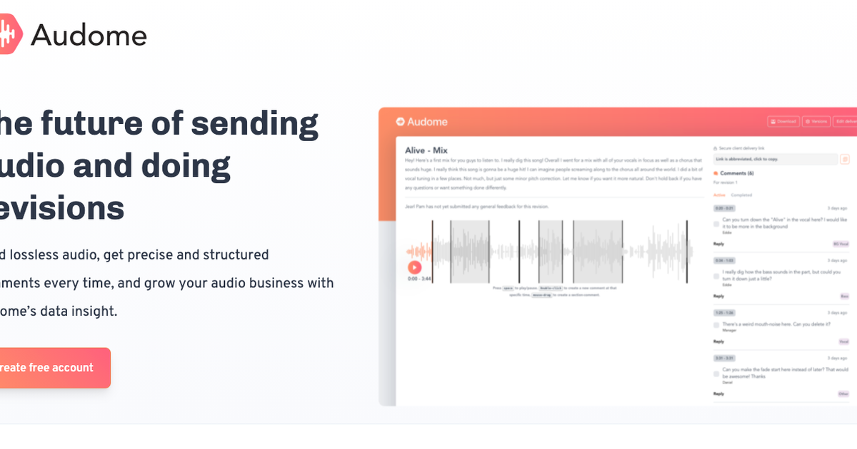New: Audome the tool for mixing and mastering engineers