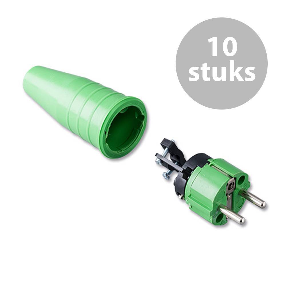 Keraf 521 Schuko 230V/240V stekker male groen (per 10)