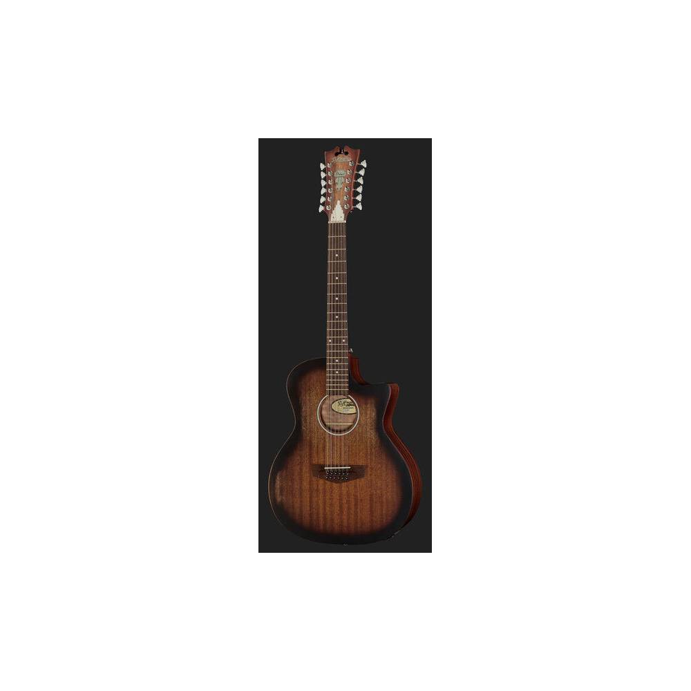 D'Angelico Premier Fulton LS Aged Mahogany 12-snarige elektrisch-akoestische westerngitaar