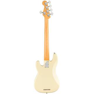 Fender American Professional II Precision Bass V RW Olympic White 5-snarige elektrische basgitaar met koffer