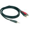 Klotz AY7-0300 2x cinch - 1x mini-jack 3p 3 meter verloopkabel
