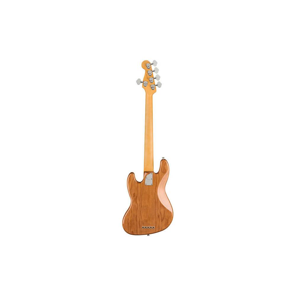 Fender American Professional II Jazz Bass V Roasted Pine MN 5-snarige elektrische basgitaar met koffer