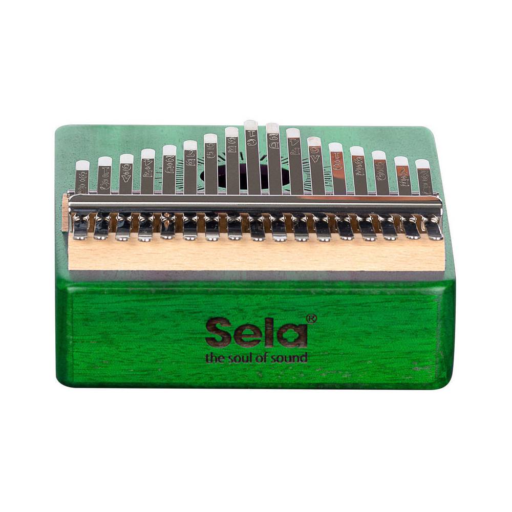 Sela SE 248 Kalimba Mahogany 17 Green met beschermhoes