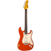 Vintage V6 Icon Distressed Firenza Red elektrische gitaar