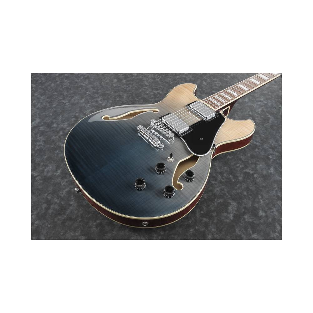 Ibanez AS73FM Artcore Transparent Indigo Fade semi-akoestische gitaar