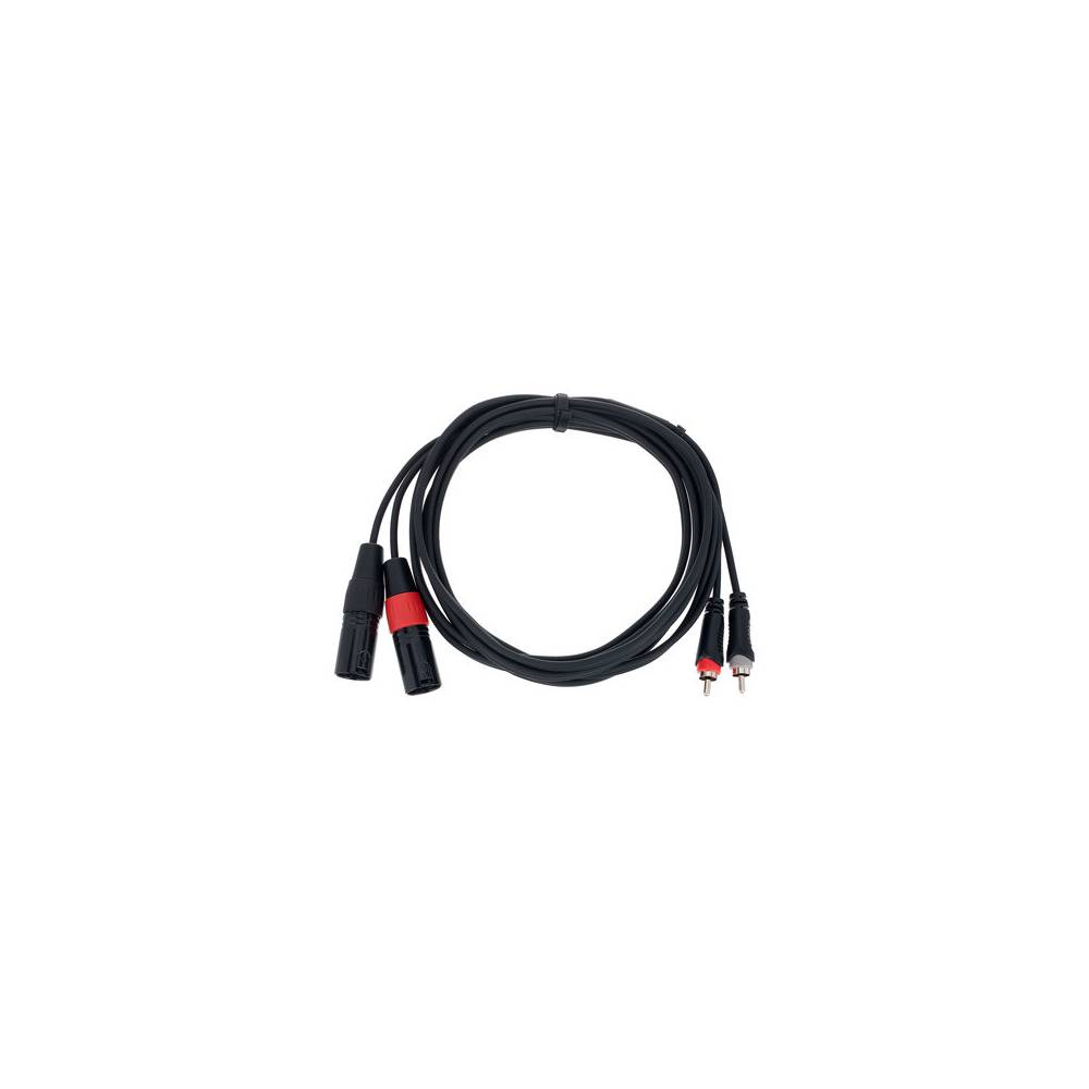 Cordial EU3MC Elements verloopkabel 2x XLR male - 2x RCA male 3m