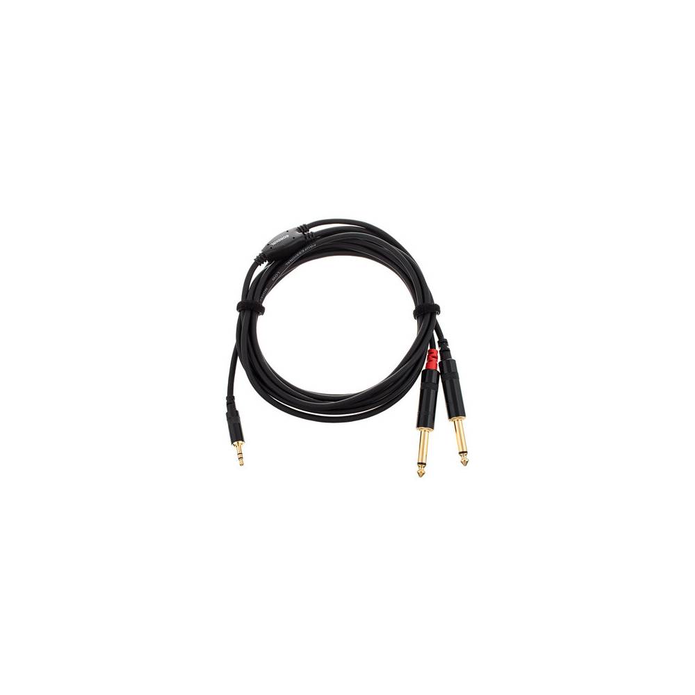 Cordial CFY3WPP Intro 3.5mm TRS jack - 2x 6.3mm TS jack 3m