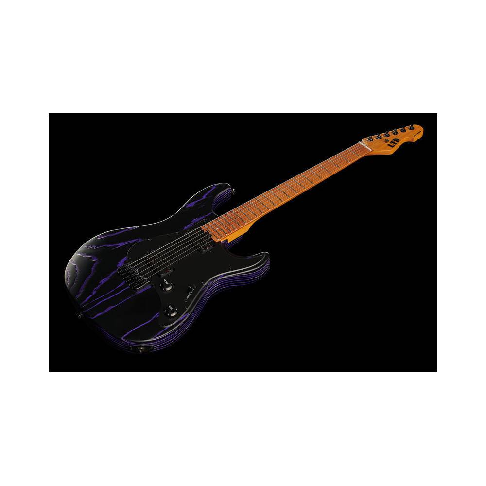 ESP LTD Deluxe SN-1000HT Purple Blast met roasted maple toets (scalloped 17-24) en Hipshot brug