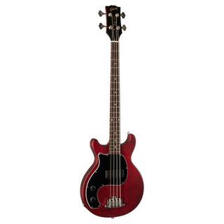 Gibson Modern Collection Les Paul Junior Tribute DC Bass LH Worn Cherry linkshandige elektrische basgitaar met gigbag