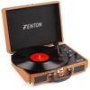 Fenton RP115F Brown briefcase platenspeler met Bluetooth