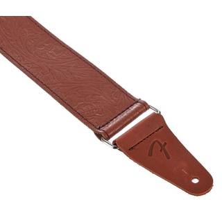 Fender Tooled Leather Guitar Strap 2 inch gitaarband bruin