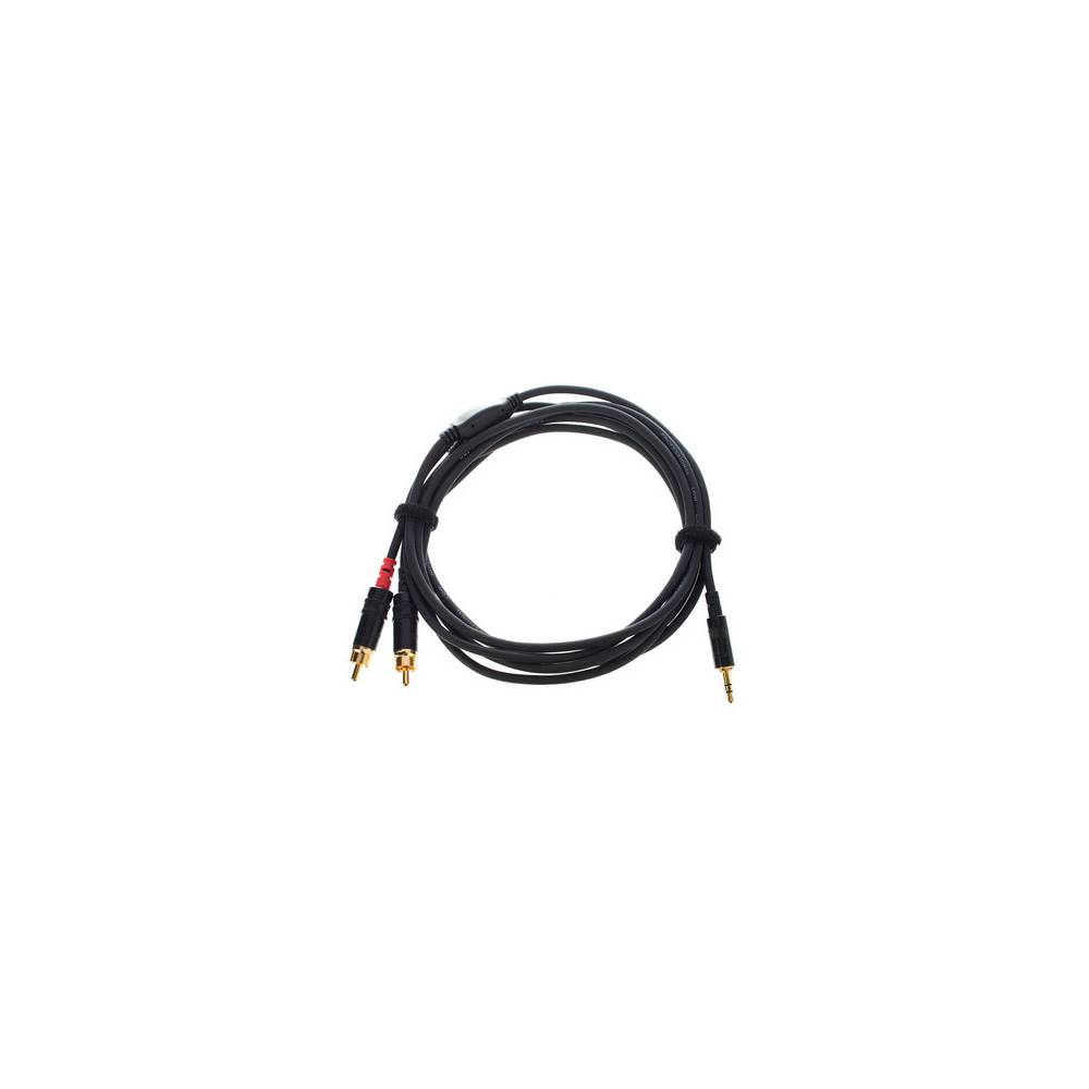 Cordial CFY1.5WCC-LONG Intro verloopkabel 3.5mm TRS jack - 2x RCA 1.5m zwart
