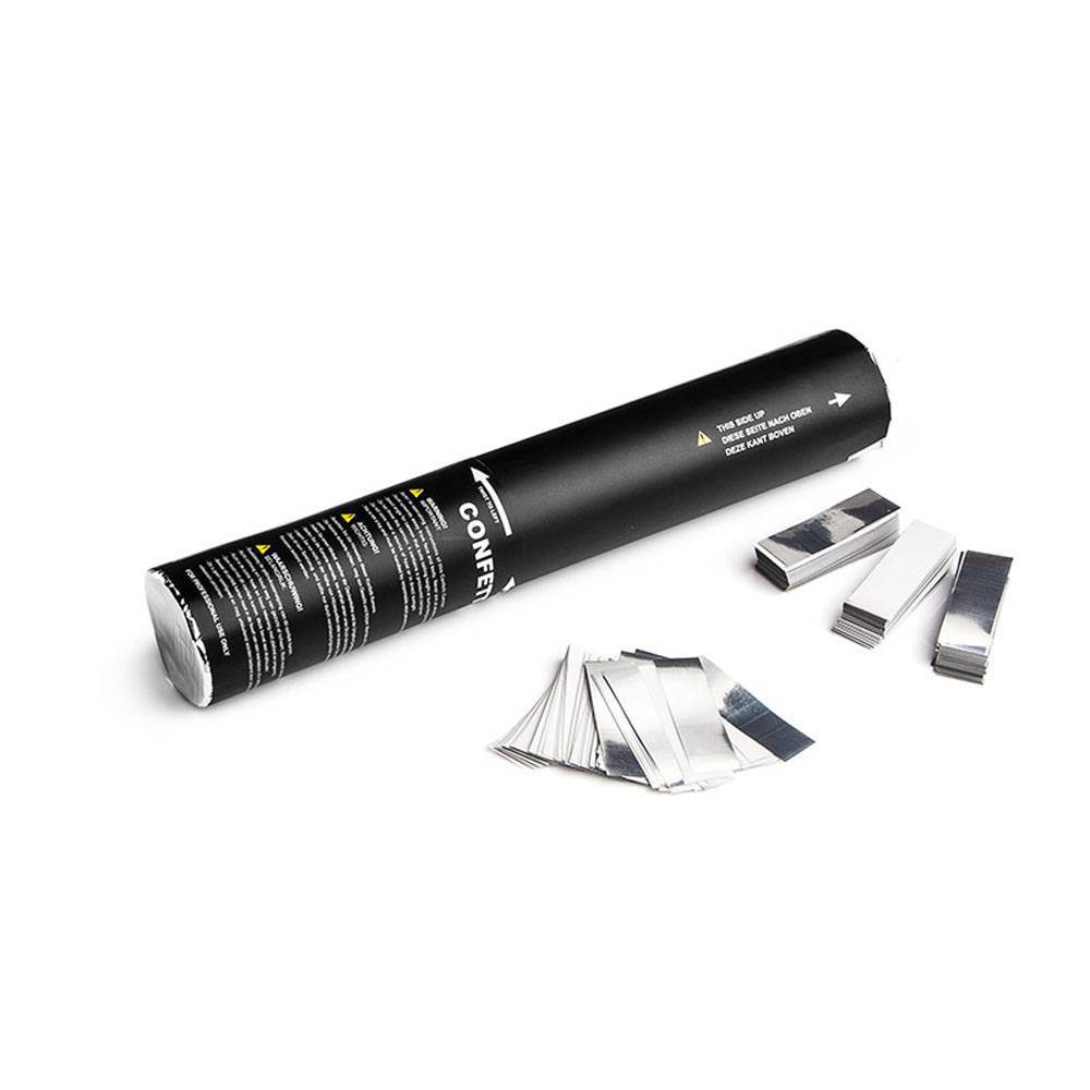 Magic FX confetti shooter 28 cm wit zilver