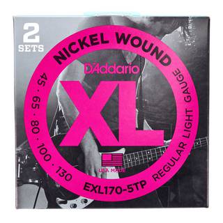 D'Addario EXL170-5TP Regular Light 5-String Twin Pack 45-130