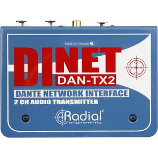 Radial DiNET DAN-TX2 2-kanaals Dante netwerkzender