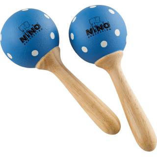 Nino Percussion NINO7PD-B houten maracas klein met polka stippen