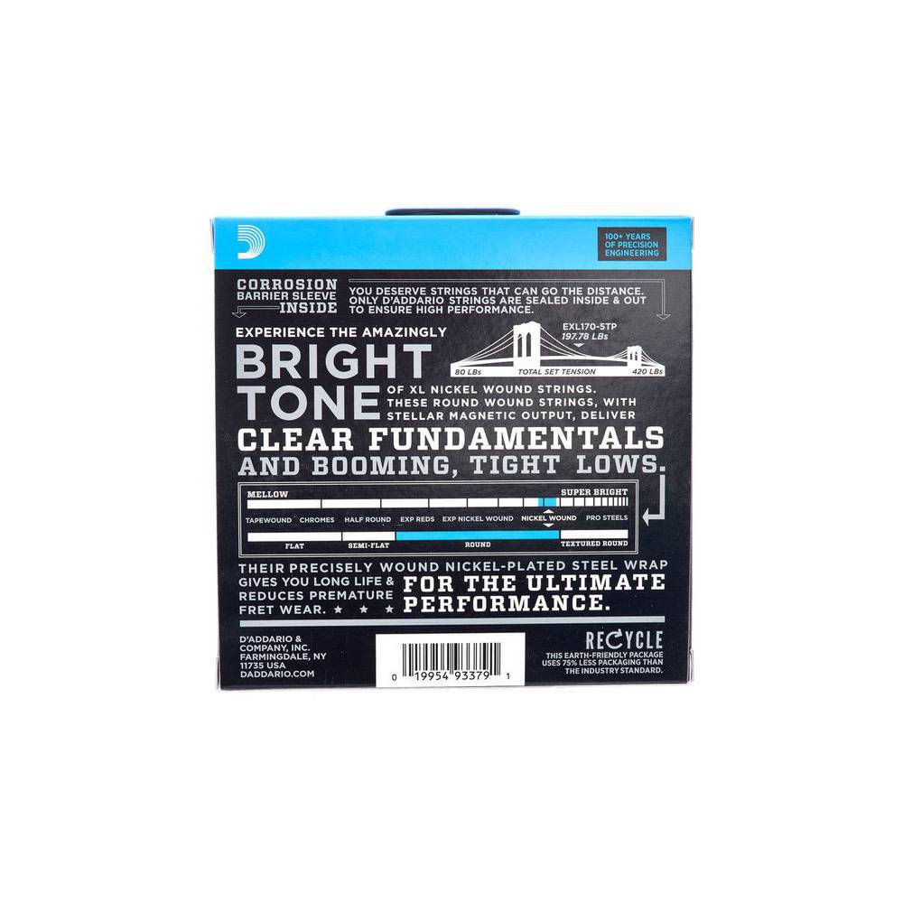 D'Addario EXL170-5TP Regular Light 5-String Twin Pack 45-130