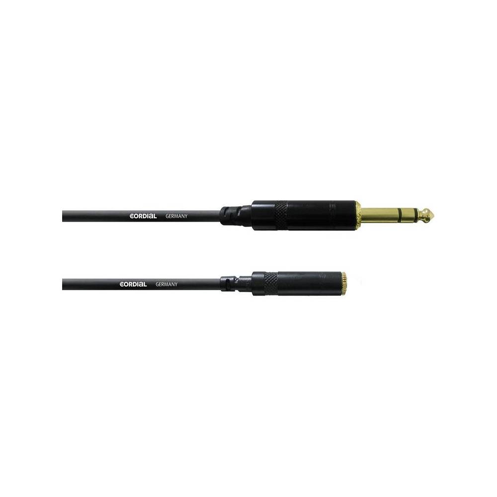 Cordial CFM3VY Intro verloopkabel TRS jack 6.3mm - 3.5mm female 3m