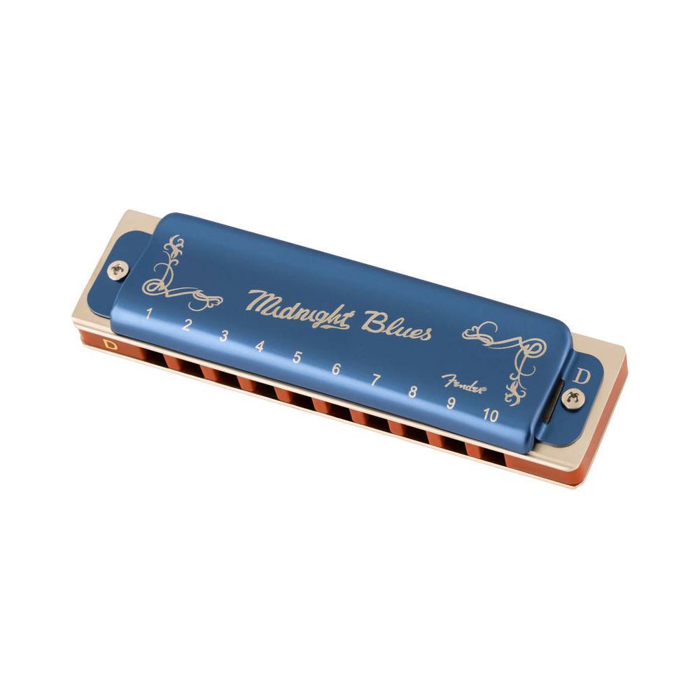 Fender Midnight Blues Harmonica D mondharmonica met opbergdoosje