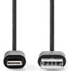 Nedis USB-kabel 2.0 Apple Lightning 8-pins - USB-A male zwart