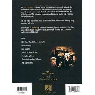 Hal Leonard Bass Play Along Volume 41 U2 Bass Guitar
