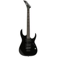 Fazley FHM618BK Black elektrische gitaar met skull & crossbones positiemarkeringen