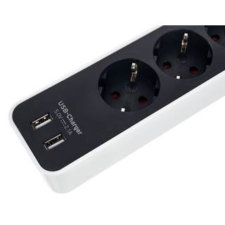 Brennenstuhl Ecolor 4-voudig USB wit-zwart