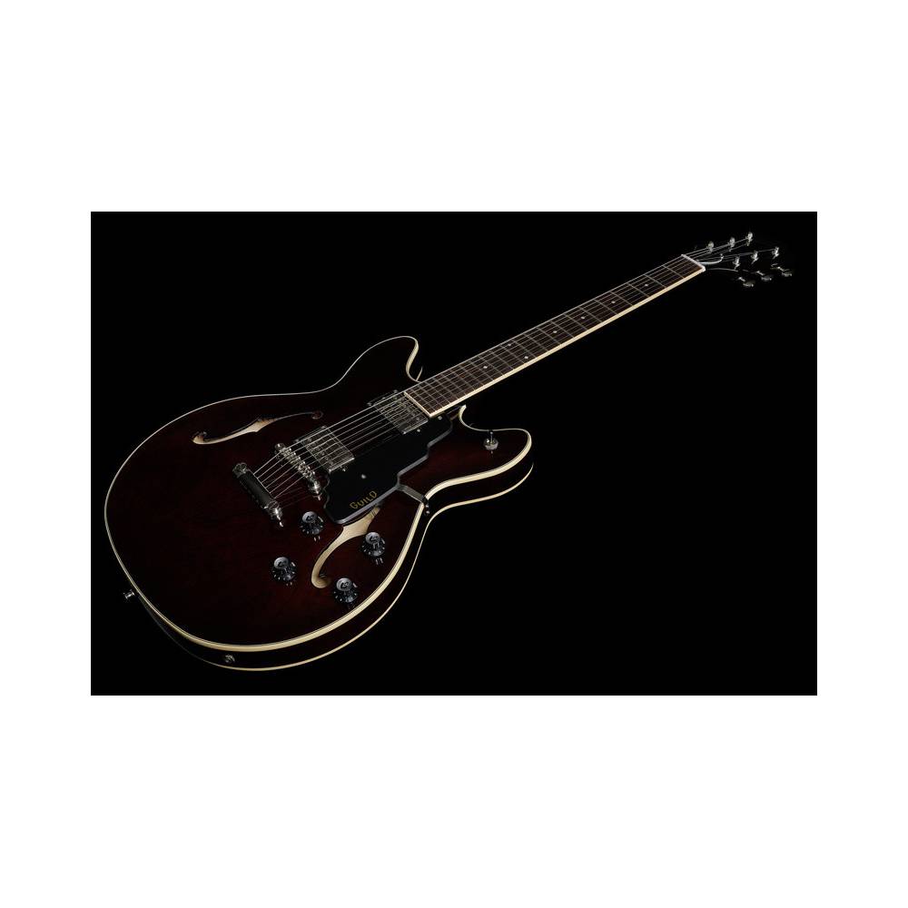 Guild Newark St. Collection Starfire I DC Vintage Walnut semi-akoestische gitaar met stop tail