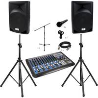 Power Dynamics PDM-S1604 set met speakers, microfoons en statieven
