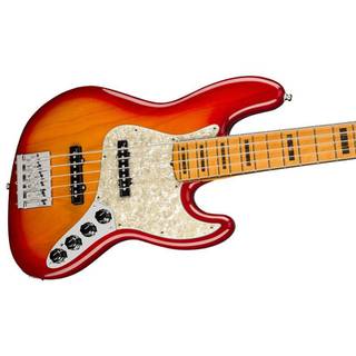 Fender American Ultra Jazz Bass V Plasma Red Burst MN met koffer
