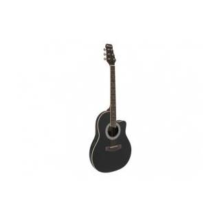 Dimavery RB-300 elektrisch-akoestische gitaar zwart gevlamd