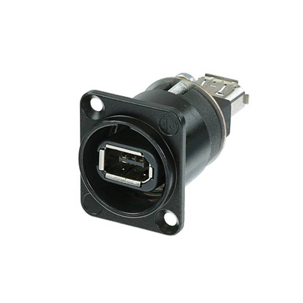 Neutrik NA1394-6-W-B Firewire chassisdeel zwart