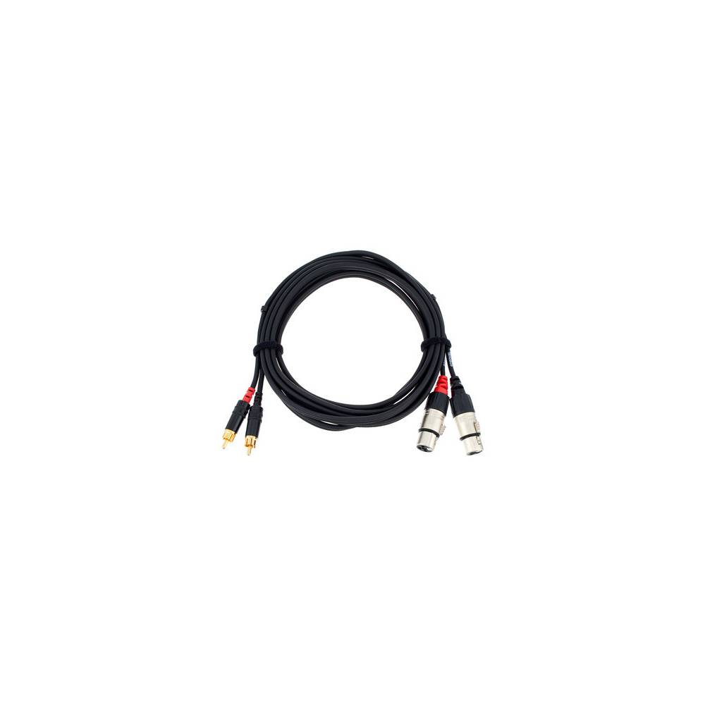 Cordial CFU3FC Intro verloopkabel 2x XLR female - 2x RCA 3m